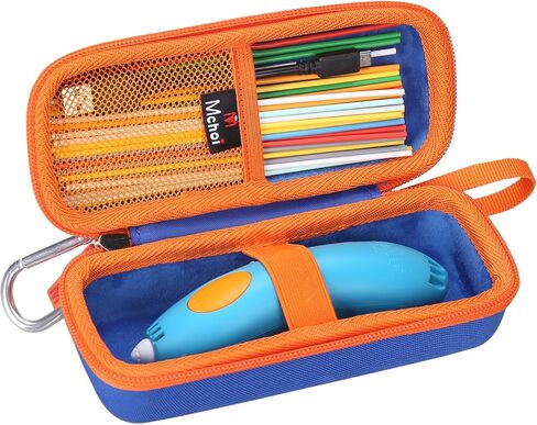 حقيبة Mchoi 3Doodler Start+، منظم سفر بهيكل صلب لأساسيات قلم الطباعة ثلاثية الأبعاد، حقيبة EVA مقاومة للصدمات مع جيب شبكي وحزام معصم، حافظة فقط (أزرق) in Kuwait