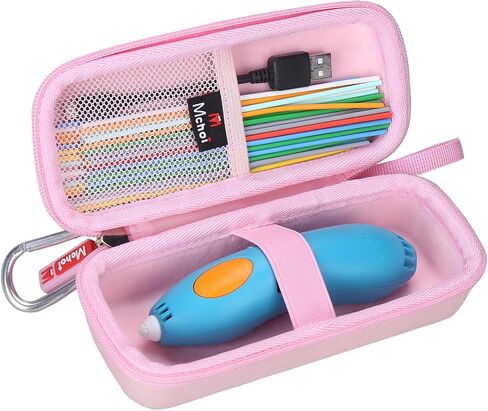 حقيبة Mchoi 3Doodler Start+، منظم سفر بهيكل صلب لأساسيات قلم الطباعة ثلاثية الأبعاد، حقيبة EVA مقاومة للصدمات مع جيب شبكي وحزام معصم، حافظة فقط (أزرق) in Kuwait