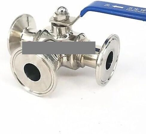 T-port 3/4" 19mm 304 Stainless Steel 3 Way Ball Valve 1.5" Tri Clamp 50.5mm Ferrule O/D For Diary Product in Saudi Arabia