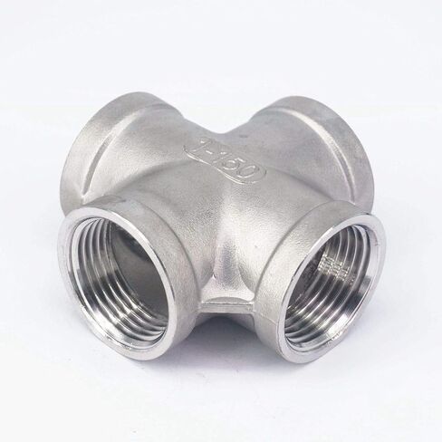 1" BSP Female 304 Stainless Steel Cross 4 Way Connector Pipe Fitting water oil air in Saudi Arabia