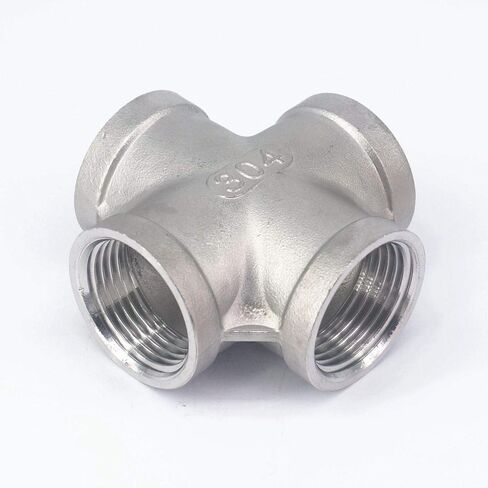 1" BSP Female 304 Stainless Steel Cross 4 Way Connector Pipe Fitting water oil air in Saudi Arabia