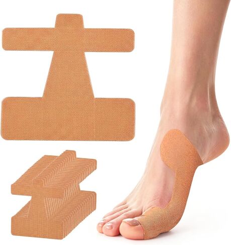 40 PCS Pre-Cut Bunion Corrector Kinesiology Tape– Elastic, Breathable & Hypoallergenic Latex-Free Toe Support Strips, Self-Adhesive Hallux Valgus Corrector for Men & Women (Skin Color, 40 PCS) in Kuwait