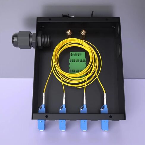 Industrial-Grade 35mm Rail Mounted Optical Fiber Terminal Box SC/FC/SC/ST 4/8 Port Single Mode Fully Equipped(4 Core FC Single Mode) in Kuwait