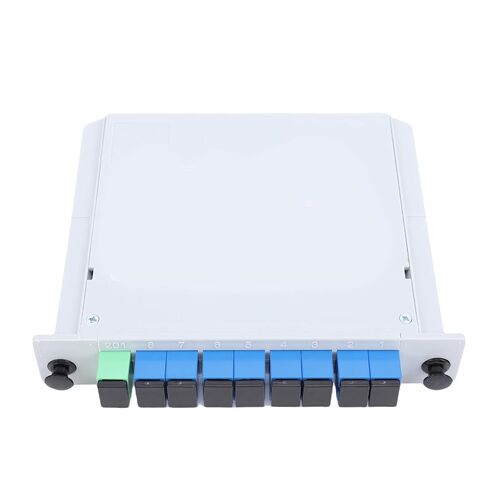 FTVOGUE 1x8 PLC Fiber Optic Splitter, ABS Housing for SC UPC Connector, Efficient Signal Transfer for Home Wiring and LAN Setups in Kuwait