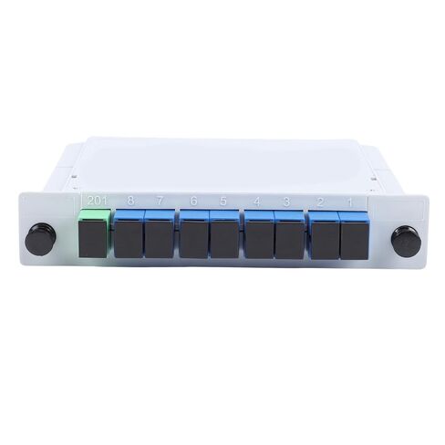 FTVOGUE 1x8 PLC Fiber Optic Splitter, ABS Housing for SC UPC Connector, Efficient Signal Transfer for Home Wiring and LAN Setups in Kuwait