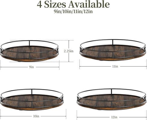LAMU 9'' Lazy Susan Organizer for Table Top,Wooden Lazy Susan Turntable for Cabinet,Kitchen,Spice Organization,Bathroom Vanity,Rotating Pantry Storage for Table Decor in Kuwait