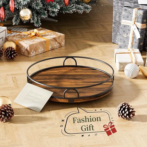 LAMU 9'' Lazy Susan Organizer for Table Top,Wooden Lazy Susan Turntable for Cabinet,Kitchen,Spice Organization,Bathroom Vanity,Rotating Pantry Storage for Table Decor in Kuwait