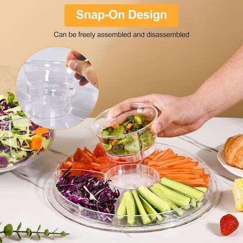 Cake Stand with Acrylic Dome Cover, 6-In-1 Multi-Purpose Cake Stand with Lid, 12.2", Acrylic Cake Stand, Veggie Platter, Salad Bowl, Dessert Platter, Punch Bowl, BPA Free in Kuwait