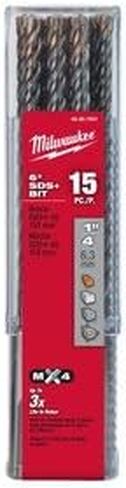 ميلووكي 48-20-7931 MX4 SDS-Plus 1/4 x 6-In كربيد لقم الثقب 15-Pk in Kuwait