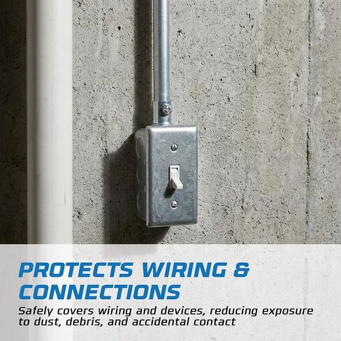 صناديق توصيل كهربائية OHLECTRIC 4x2 مع أغطية مفاتيح تبديل (10 عبوات) صندوق مفيد من الفولاذ المجلفن للخدمة الشاقة، عمق 1-7 / 8 بوصة، 13 قدم مكعب. السعة، 10x1/2 بالضربة القاضية، صندوق مخرج معدني صناعي in Kuwait