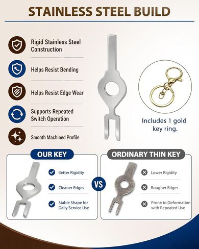 6Pack HBL1209 Fork Light Switch Key Compatible with Hubbell Key-Operated Commercial and Industrial Tamper-Resistant Electrical Switches in Kuwait