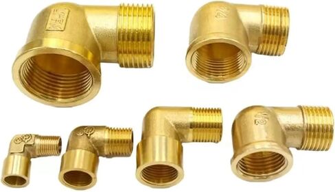1pcs 1/8" 1/4" 3/8" 1/2" 3/4" 1" bspt Female-Male Brass Elbow Pipe Fitting Connector Coupler Water Fuel(1") in Kuwait