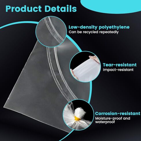 100 Pack Live Fish Bags, 10x20" Round Bottom Double Seal Clear Fishery Bags, Leak-Proof Fish Transport Shipping Bag, HDPE Bag for Freshwater & Saltwater (Ultimate 3 mil) in Kuwait