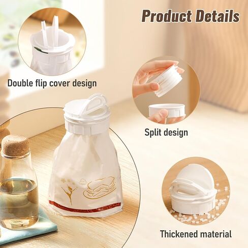 Packaging Snack Canning Lid, Plastic Flexible Bag Lid with Pour Spout for Small Particle, Round Sealing Lid for Kitchen in Kuwait