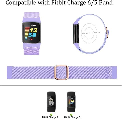 Nylon Band for Fitbit Charge 6/5, Elastisches Strap for Fitbit Charge 5/6 Men Women in Kuwait