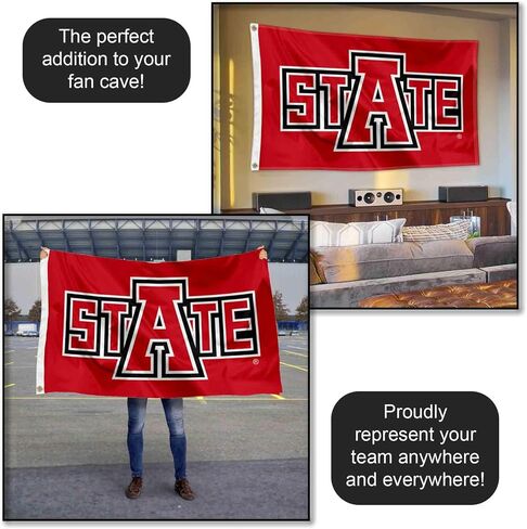 Arkansas State Red Wolves State Logo 3x5 Grommet Flag in Kuwait