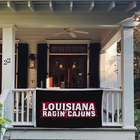 علم جامعة صبار الصحراء في لويزيانا في لافاييت ULL - لافتة Ragin' Cajuns مقاس 3 × 5 أقدام، قماش متين للاستخدام الداخلي/الخارجي، تصميم بوليستر 100% (النمط 3) in Kuwait