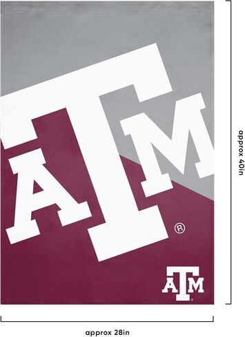 FOCO NCAA Texas A&M Aggies للجنسين مزدوج الجوانب 40 بوصة × 28 بوصة شعار الفريق علم عمودي، عمودي 40 بوصة × 28 بوصة، مقاس واحد in Kuwait