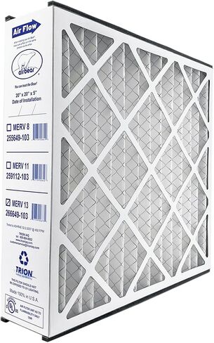 فلتر هواء HVAC مطوي من Air Bear مقاس 20 × 20 × 5 MERV 13 (3 عبوات) (الحجم الفعلي: 19.75 × 20.75 × 4.94 بوصة) متوافق مع الجزء رقم: 266649-103 in Kuwait