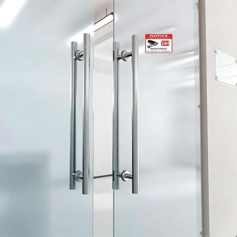 Video Surveillance Sign,No Trespassing Sign for Private Property,Security Camera Warning Sticker,Waterproof & Scratch-Resistant PP Synthetic Paper,24 Hour Surveillance Signs for Home,Office&Business (3x4 In) in Kuwait