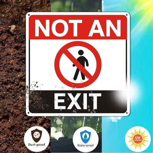 2 Pack Not An Exit Sign No Exit Security Safety Signs 10 x 10 inches Metal Reflective Aluminum Material Rust Free Aluminum Weatherproof For Door Business Indoor/Outdoor Use in Kuwait