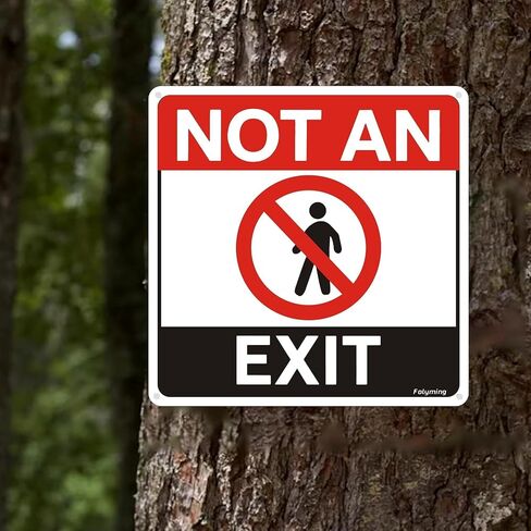 2 Pack Not An Exit Sign No Exit Security Safety Signs 10 x 10 inches Metal Reflective Aluminum Material Rust Free Aluminum Weatherproof For Door Business Indoor/Outdoor Use in Kuwait