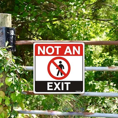2 Pack Not An Exit Sign No Exit Security Safety Signs 10 x 10 inches Metal Reflective Aluminum Material Rust Free Aluminum Weatherproof For Door Business Indoor/Outdoor Use in Kuwait