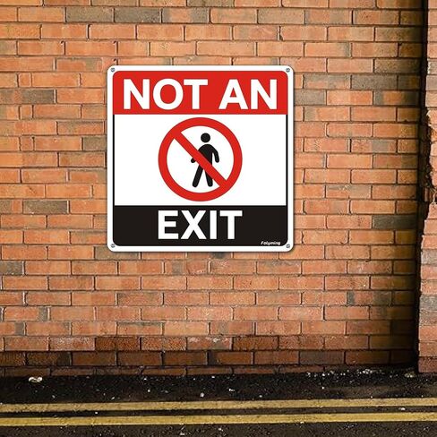 2 Pack Not An Exit Sign No Exit Security Safety Signs 10 x 10 inches Metal Reflective Aluminum Material Rust Free Aluminum Weatherproof For Door Business Indoor/Outdoor Use in Kuwait