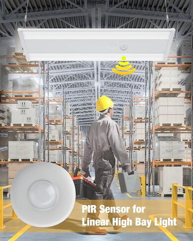 مستشعر حركة PIR بزاوية 360 درجة لإضاءة LED الخطية العالية، سقف 40 قدمًا وقطر كشف التثبيت على الحائط 50 قدمًا، درجة تجارية/صناعية، حزمة واحدة in Kuwait