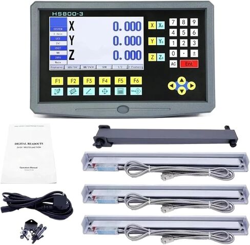 مجموعة كاملة 3 محاور LCD قراءات رقمية DRO مع 3 قطع 0-1000 مللي متر مستشعر التشفير الخطي الزجاجي لمخرطة الطحن YH800-3S in Kuwait