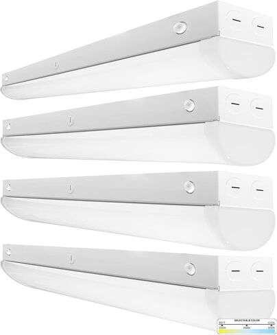 NUWATT 2 FT LED Linear Mini Strip Light with Bi-Level Motion Sensor (4 Pack) 20W 2,600LM 120-277V, CCT Switch TRI Color: 30/40/50k, UL/DLC, Surface Mount and Hanging Ceiling Lighting Fixture in Kuwait