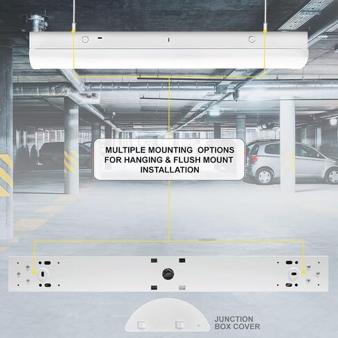 NUWATT 2 FT LED Linear Mini Strip Light with Bi-Level Motion Sensor (4 Pack) 20W 2,600LM 120-277V, CCT Switch TRI Color: 30/40/50k, UL/DLC, Surface Mount and Hanging Ceiling Lighting Fixture in Kuwait