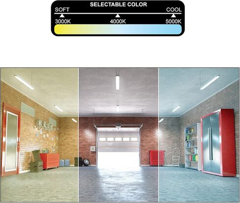 NUWATT 2 FT LED Linear Mini Strip Light with Bi-Level Motion Sensor (4 Pack) 20W 2,600LM 120-277V, CCT Switch TRI Color: 30/40/50k, UL/DLC, Surface Mount and Hanging Ceiling Lighting Fixture in Kuwait