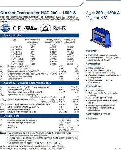 HAT200-S Current Transducer HAT500-S Current Sensor HAT400-S HAT600-S HAT800-S(HAT400-S) in Kuwait