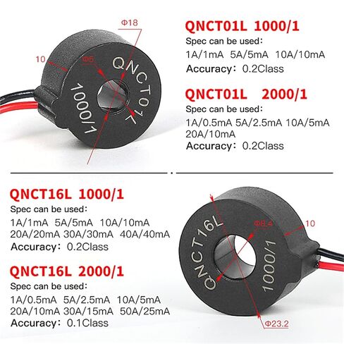 AC Current Transformer QNCT18L 5A 5mA 10A 10mA 20A 20mA 30A 15mA 50A 25mA 100A 50mA 1:2000 1Pcs(QNCT03L 2000/1) in Kuwait