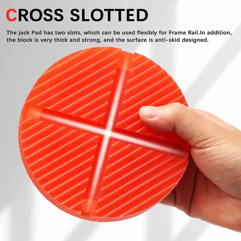 Floor Slotted Car Jack Pad Polyethylene Cross Beam Universal Jack Pad Adapter Grooved Surface Pinch Weld Side Frame Rail Protector Chassis Trolley (1 Pack) in Kuwait