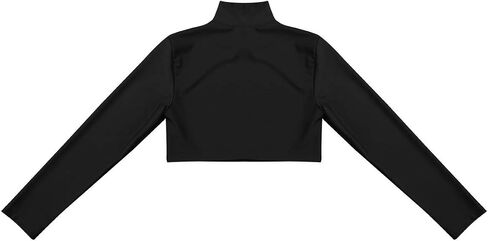 Girls Long Sleeve Turtleneck Crop Top Cheer Dance Shirt | Stretchy Athletic Top with Mock Neck Design for Ballet Gymnastics Cheerleading Practice Performance Workout and Daily Wear in Kuwait