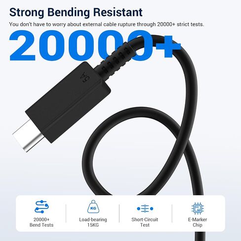 2 حزمة لكابل شحن سامسونج 10أقدام، 100 وات/5 أمبير شحن سريع طويل من النوع C إلى النوع C، لهاتف Galaxy S26/S25/S24/S23/S22/S21/S20/S10/S9 +/Edge/Ultra، Note20/10/9/8، Z Fold/Flip7-4، Tab S/A، سلك شاحن USBC in Kuwait