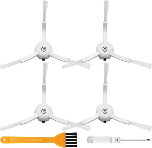 4 قطع بديلة من الفرش الجانبية متوافقة مع Roborock Q Revo/Qrevo S/Qrevo Pro/Qrevo Master/S8/S8+/S8 Pro Ultra/S7 MaxV/S7/Q7Max/Q8 Max/S8/Q7/Q5/S6/S5/S4/E5/E4/E3/E2 مكنسة روبوت، بيضاء in Kuwait
