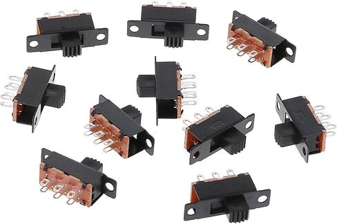 10Pcs SS22F32 6 Pins 2 Positions DPDT On/On Slide 0.5A Toggle in Kuwait