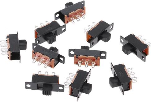 10Pcs SS22F32 6 Pins 2 Positions DPDT On/On Slide 0.5A Toggle in Kuwait