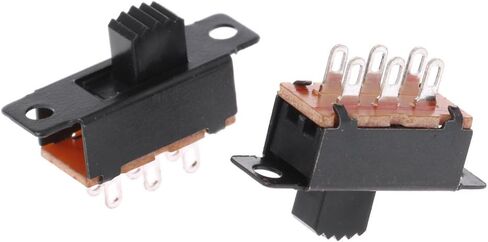 10Pcs SS22F32 6 Pins 2 Positions DPDT On/On Slide 0.5A Toggle in Kuwait