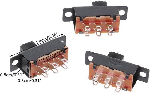 10Pcs SS22F32 6 Pins 2 Positions DPDT On/On Slide 0.5A Toggle in Kuwait