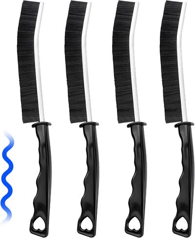 4 PCS Cleaning Brush Hard Bristle Cleaning Brush Small Cleaning Brush Crevice Cleaning Tool Grout Brush Bathroom Cleaning Brush Set for Tight Spaces Corners Kitchen Windows Shower Toilet Faucets Floor in Kuwait