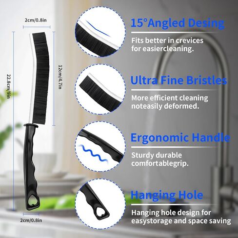 4 PCS Cleaning Brush Hard Bristle Cleaning Brush Small Cleaning Brush Crevice Cleaning Tool Grout Brush Bathroom Cleaning Brush Set for Tight Spaces Corners Kitchen Windows Shower Toilet Faucets Floor in Kuwait