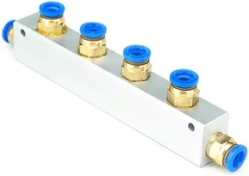 Fit Tube O.D 8mm 4 Ways Pneumatic Air Manifold Block Splitter With Coupler in Kuwait