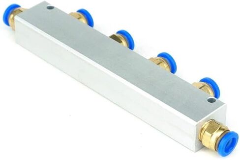 Fit Tube O.D 8mm 4 Ways Pneumatic Air Manifold Block Splitter With Coupler in Kuwait