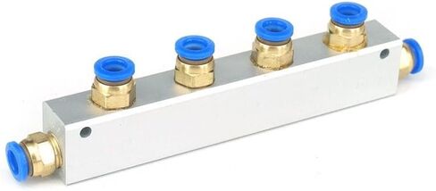 Fit Tube O.D 8mm 4 Ways Pneumatic Air Manifold Block Splitter With Coupler in Kuwait