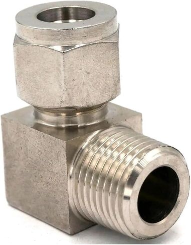 Fit Tube O/D 12mm -1/2" BSPT Elbow 304 Stainless Steel Ferrule Pneumatic Air Compression Fitting in Kuwait