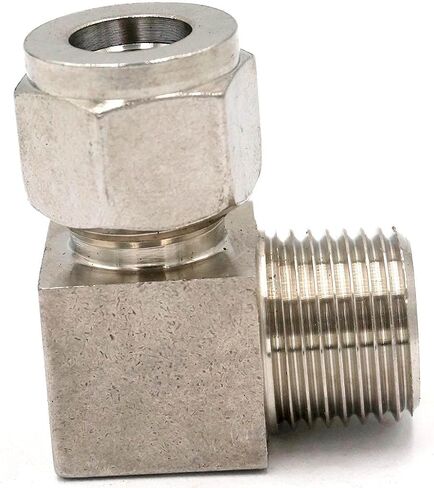 Fit Tube O/D 12mm -1/2" BSPT Elbow 304 Stainless Steel Ferrule Pneumatic Air Compression Fitting in Kuwait